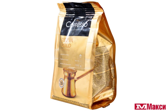 КОФЕ МОЛОТЫЙ "COFFESSO" JEZVA GOLD 100Г ПАКЕТ (МАЙ)