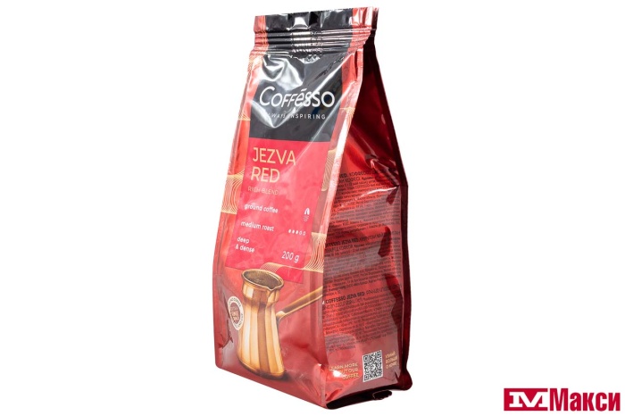 КОФЕ МОЛОТЫЙ "COFFESSO" JEZVA RED 200Г ПАКЕТ (МАЙ)