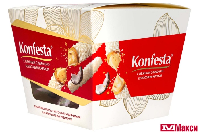 КОНФЕТЫ ГЛАЗИРОВАННЫЕ "KONFESTA" С КОКОСОВОЙ НАЧИНКОЙ 150Г (КОНФЕСТА)