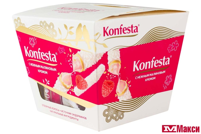КОНФЕТЫ ГЛАЗИРОВАННЫЕ "KONFESTA" С МАЛИНОВОЙ НАЧИНКОЙ 150Г (КОНФЕСТА)