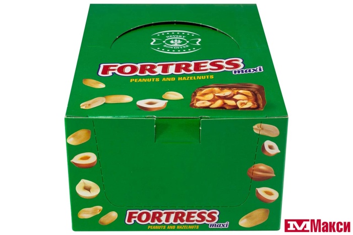 ШОКОЛАДНЫЙ БАТОНЧИК "FORTRESS" MAXI С КАРАМЕЛЬЮ, АРАХИСОМ И ФУНДУКОМ 50Г (НЕВСКИЙ КОНДИТЕР)