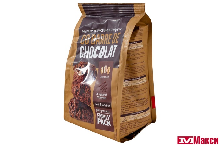 КОНФЕТЫ "CO BARRE DE CHOCOLAT" МУЛЬТИЗЛАКОВЫЕ С ТЕМНОЙ ГЛАЗУРЬЮ 135Г (В.А.Ш ШОКОЛАТЬЕ)