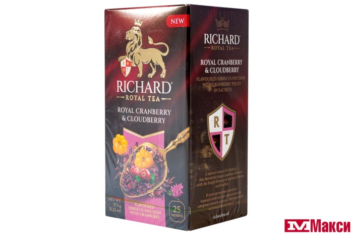 НАПИТОК ЧАЙНЫЙ "RICHARD" ROYAL CRANBERRY & CLOUDBERRY ТРАВЯНОЙ КАРКАДЕ 25 ПАКЕТИКОВ (МАЙ)