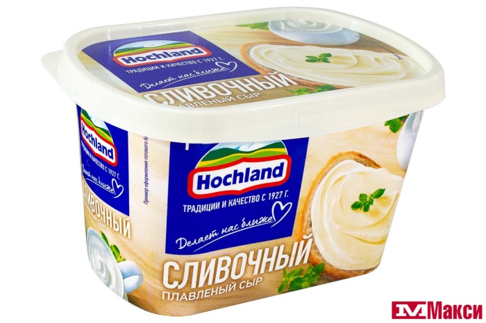 СЫР ПЛАВЛЕНЫЙ "ХОХЛАНД" СЛИВОЧНЫЙ 55% 400Г (HOCHLAND) (БЗМЖ)