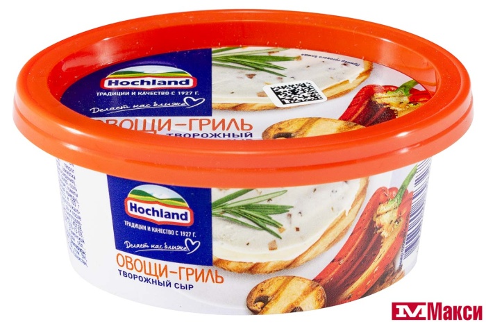 СЫР ТВОРОЖНЫЙ "ХОХЛАНД" ОВОЩИ-ГРИЛЬ 60% 140Г (HOCHLAND) (БЗМЖ)