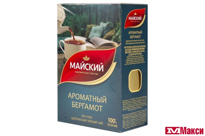 ЧАЙ "МАЙСКИЙ" АРОМАТНЫЙ БЕРГАМОТ ЭРЛ ГРЕЙ ЧЕРНЫЙ 100Г (МАЙ) 