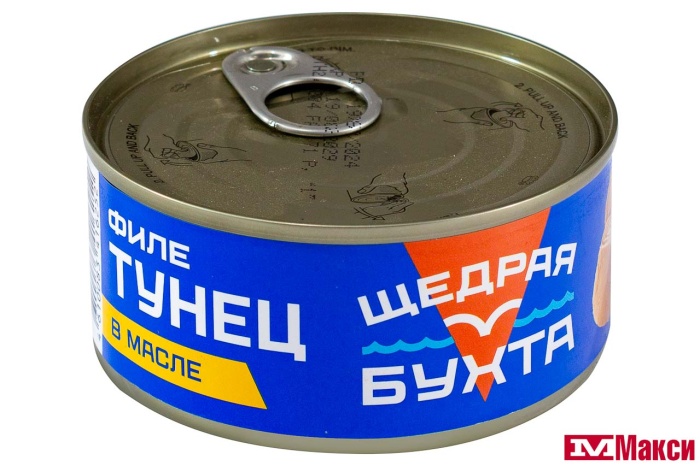 ТУНЕЦ "ЩЕДРАЯ БУХТА" ФИЛЕ В МАСЛЕ 185Г Ж/Б
