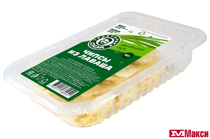 ЧИПСЫ "ТРАКТИРЩИК СНЭК" ИЗ ЛАВАША ЗЕЛЕНЫЙ ЛУК 80Г