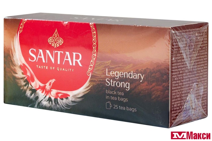 ЧАЙ "SANTAR" LEGENDARY STRONG ЧЕРНЫЙ 25 ПАКЕТИКОВ (МАЙ)