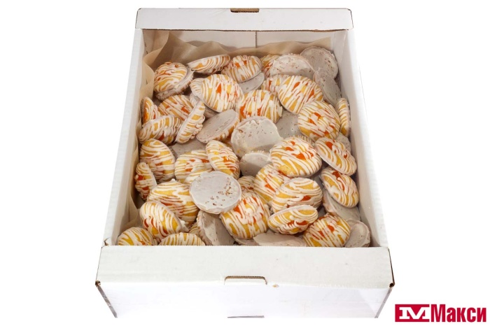 ПЕЧЕНЬЕ БИСКВИТНОЕ С НАЧИНКОЙ СО ВКУСОМ АПЕЛЬСИНА В БЕЛОЙ ГЛАЗУРИ (SVADUTA)