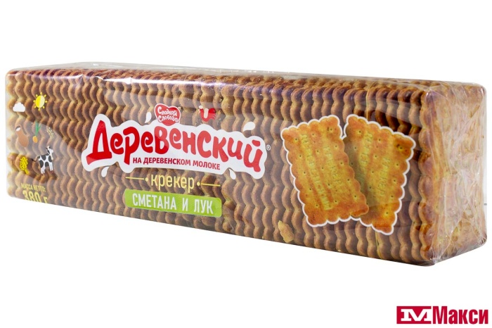 КРЕКЕР "ДЕРЕВЕНСКИЙ" СМЕТАНА И ЛУК 380Г (СЛАДКАЯ СЛОБОДА)
