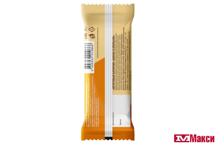 БАТОНЧИК ФРУКТОВЫЙ 33Г (ПРОПОЛЬЗУ)(ананас-апельсин)