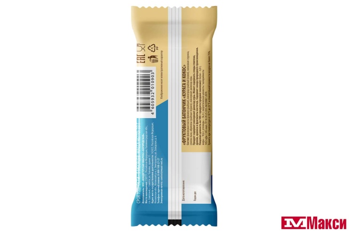 БАТОНЧИК ФРУКТОВЫЙ 33Г (ПРОПОЛЬЗУ)(курага-кокос)