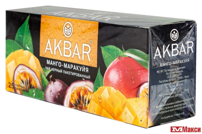 ЧАЙ "АКБАР" МАНГО И МАРАКУЙЯ ЧЕРНЫЙ 25 ПАКЕТИКОВ (AKBAR)