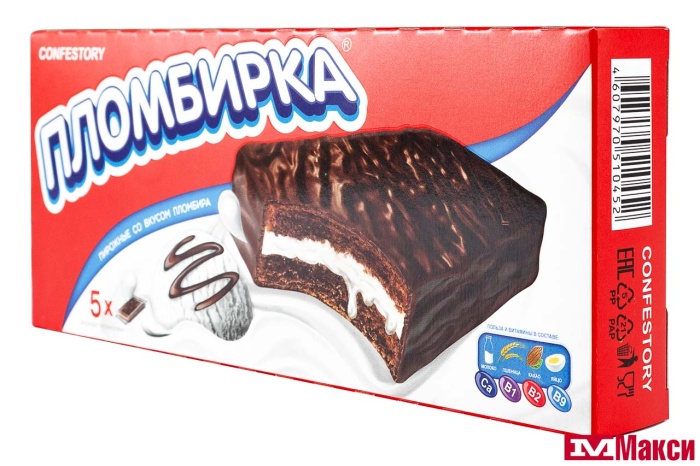 ПИРОЖНОЕ СО ВКУСОМ ПЛОМБИРА В ШОКОЛАДНОЙ ГЛАЗУРИ 200Г (ПЛОМБИРКА)