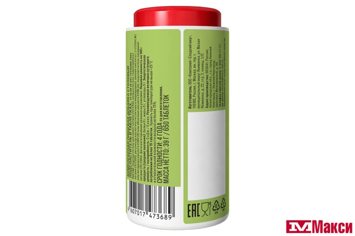 ЗАМЕНИТЕЛЬ САХАРА "СЕМЬЯ ДОВОЛЬНА" 650ТАБ