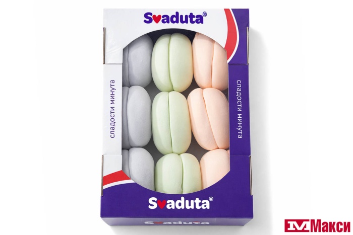 ЗЕФИР "SVADUTA" СО ВКУСОМ АПЕЛЬСИНА, ЯБЛОКА, ЧЕРНИКИ 250Г
