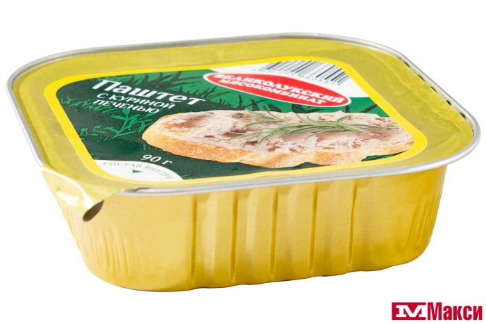 ПАШТЕТ С КУРИНОЙ ПЕЧЕНЬЮ 90Г (ВЕЛИКОЛУКСКИЙ МК)