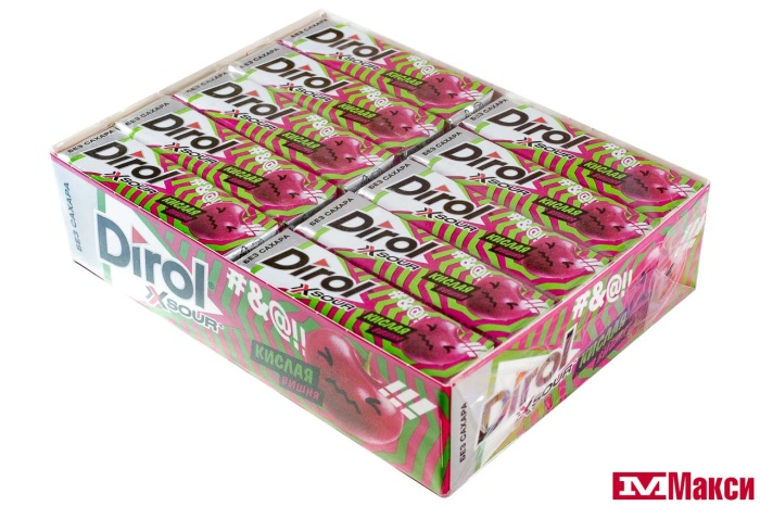 ЖЕВАТЕЛЬНАЯ РЕЗИНКА "DIROL" X SOUR КИСЛАЯ ВИШНЯ 13,6Г (МОН' ДЭЛИС РУСЬ)