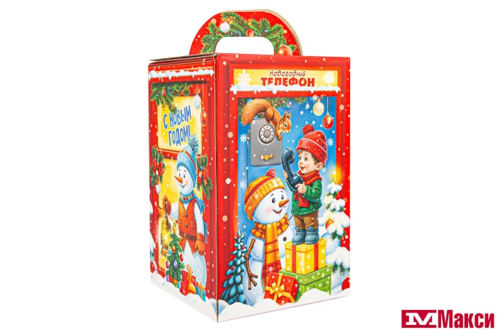 НОВОГОДНИЙ ПОДАРОК "НОВОГОДНИЙ ТАКСОФОН" КАРТОН 800Г (МАКСИ)