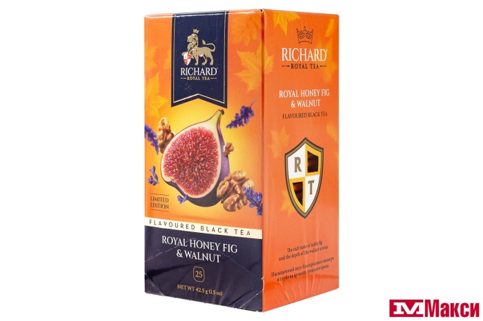ЧАЙ "RICHARD" ROYAL HONEY FIG & WALNUT ЧЕРНЫЙ 25 ПАКЕТИКОВ (МАЙ)
