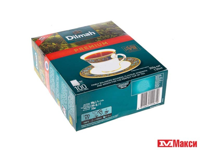 ЧАЙ "DILMAH" ЧЕРНЫЙ 100ПАКЕТИКОВ С ЯРЛЫЧКАМИ
