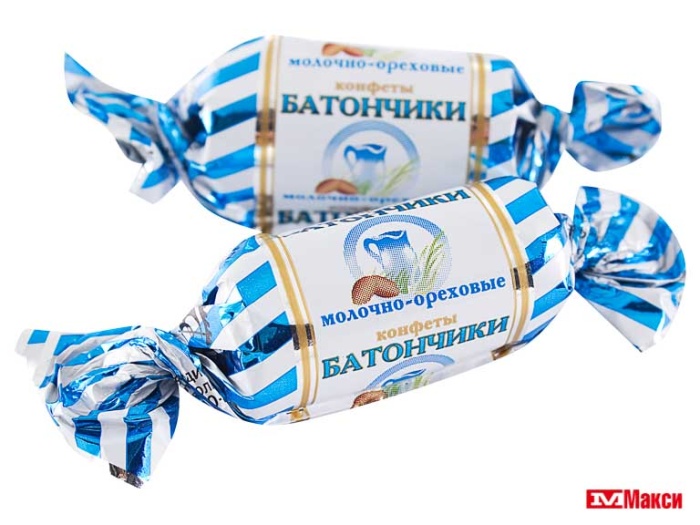КОНФЕТЫ "БАТОНЧИКИ" В АССОРТИМЕНТЕ (ВОРОНЕЖСКАЯ КФ)(молочно-ореховые)