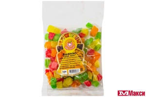 ЦУКАТЫ АНАНАС КУБИК НАТУРАЛЬНЫЙ 100Г (ДАР СОЛНЦА)