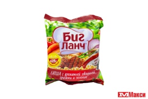 ЛАПША БЫСТРОГО ПРИГОТОВЛЕНИЯ "БИГ ЛАНЧ" 75Г (КУХНЯ БЕЗ ГРАНИЦ)(с ароматной говядиной, грибами и зеленью)