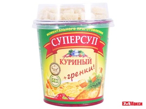 СУП С ГРЕНКАМИ "СУПЕРСУП" В АССОРТИМЕНТЕ 40Г (РУССКИЙ ПРОДУКТ)(куриный)