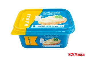 СЫР "СЛИВОЧНЫЙ" ПЛАВЛЕНЫЙ 45% 400Г (КАРАТ) (БЗМЖ)