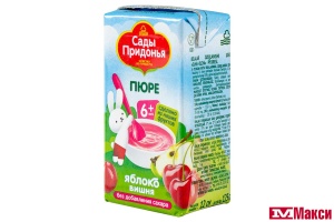ПЮРЕ "САДЫ ПРИДОНЬЯ" ФРУКТОВОЕ 125Г В АССОРТИМЕНТЕ (САДЫ ПРИДОНЬЯ)(яблоко-вишня)