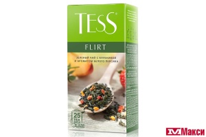 ЧАЙ "TESS" FLIRT ЗЕЛЕНЫЙ С КЛУБНИКОЙ И АРОМАТОМ БЕЛОГО ПЕРСИКА 25 ПАКЕТИКОВ С ЯРЛЫЧКАМИ (ОРИМИ-ТРЭЙД)