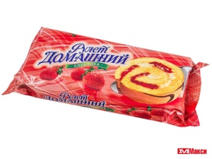 РУЛЕТ "ДОМАШНИЙ" В АССОРТИМЕНТЕ 150Г (РАМЕНСКИЙ КК)(клубника)