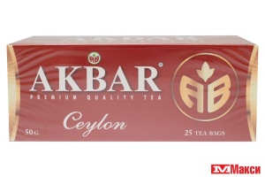 ЧАЙ (AKBAR) "АКБАР" CEYLON ЧЕРНЫЙ 25ПАК.