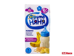 КАШКА МОЛОЧНАЯ ЖИДКАЯ "ФРУТОНЯНЯ" 0,2Л ПАКЕТ (ПРОГРЕСС) (БЗМЖ)(овсяная со злаками и бананом)