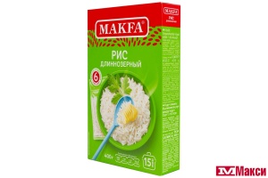 КРУПА РИС ДЛИННОЗЕРНЫЙ "МАКФА" 400Г ВАРОЧНЫЕ ПАКЕТЫ