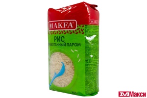 КРУПА РИС ОБРАБОТАННЫЙ ПАРОМ ДЛИННОЗЕРНЫЙ "МАКФА" 800Г