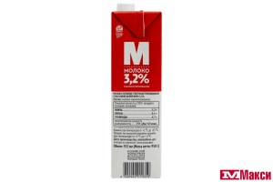 МОЛОКО "М" ЛИАНОЗОВСКОЕ УЛЬТРАПАСТЕРИЗОВАННОЕ 3,2% 950Г (ВИММ-БИЛЛЬ-ДАНН) (БЗМЖ)