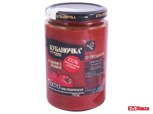 ТОМАТНАЯ ПАСТА "КУБАНОЧКА" 750Г СТ/Б