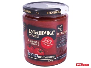 ТОМАТНАЯ ПАСТА "КУБАНОЧКА" 500Г СТ/Б