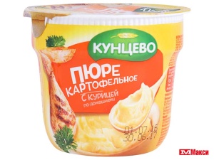 ПЮРЕ КАРТОФЕЛЬНОЕ БЫСТРОГО ПРИГОТОВЛЕНИЯ "КУНЦЕВО" 40Г(с курицей по-домашнему)