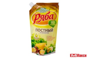СОУС МАЙОНЕЗНЫЙ "РЯБА" ПОСТНЫЙ 372Г ПАКЕТ (НМЖК)