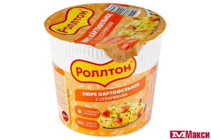 ПЮРЕ КАРТОФЕЛЬНОЕ БЫСТРОГО ПРИГОТОВЛЕНИЯ "РОЛЛТОН" 40Г(с сухариками)