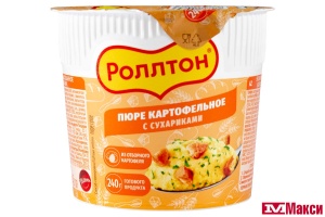 ПЮРЕ КАРТОФЕЛЬНОЕ БЫСТРОГО ПРИГОТОВЛЕНИЯ "РОЛЛТОН" 40Г(с сухариками)