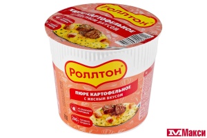 ПЮРЕ КАРТОФЕЛЬНОЕ БЫСТРОГО ПРИГОТОВЛЕНИЯ "РОЛЛТОН" 40Г(с мясным вкусом)