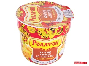 ПЮРЕ КАРТОФЕЛЬНОЕ БЫСТРОГО ПРИГОТОВЛЕНИЯ "РОЛЛТОН" 40Г(жареные лисички со сметаной)