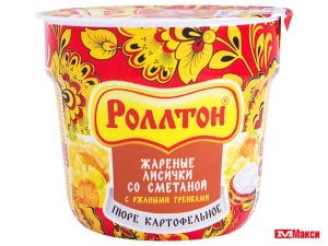 ПЮРЕ КАРТОФЕЛЬНОЕ БЫСТРОГО ПРИГОТОВЛЕНИЯ "РОЛЛТОН" 40Г(жареные лисички со сметаной)