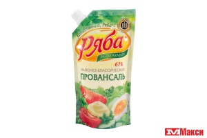 МАЙОНЕЗ "РЯБА" ПРОВАНСАЛЬ 67% 200Г ПАКЕТ (НМЖК)
