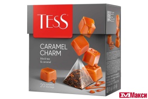 ЧАЙ "TESS" CARAMEL CHARM  ЧЕРНЫЙ С АРОМАТОМ И КУСОЧКАМИ КАРАМЕЛИ 20 ПАКЕТИКОВ-ПИРАМИДОК (ОРИМИ-ТРЭЙД)